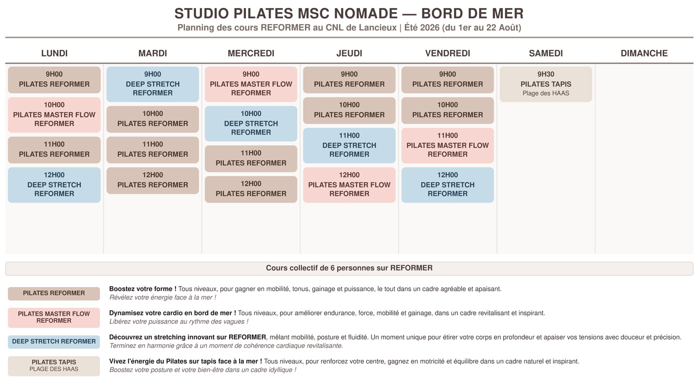 Planning MSC Pilates