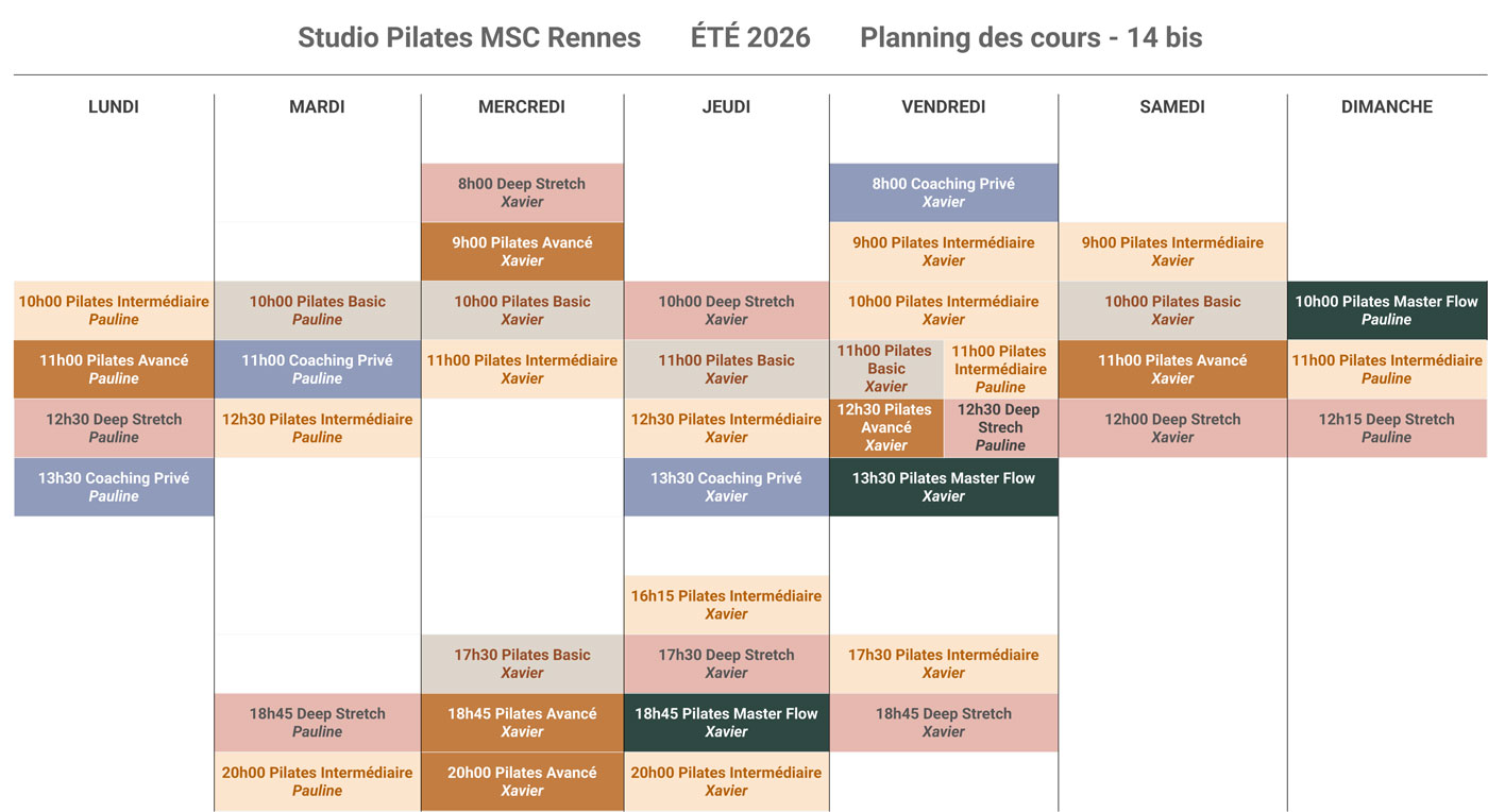 Planning MSC Pilates