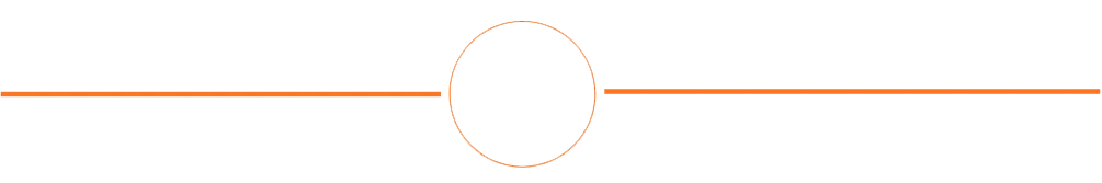 Trait et rond orange du site de pilates à Rennes